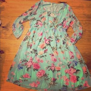 Pink Blush Floral Chiffon Maternity dress